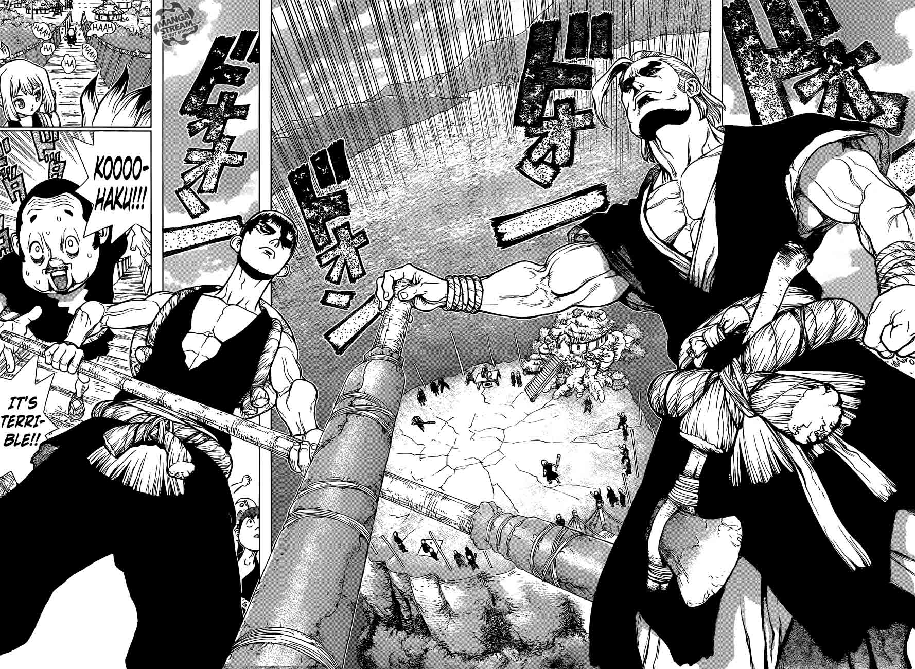 Dr. Stone Manga Chapter 34 page 13 - Sneaky Grand Bout Strategy scene