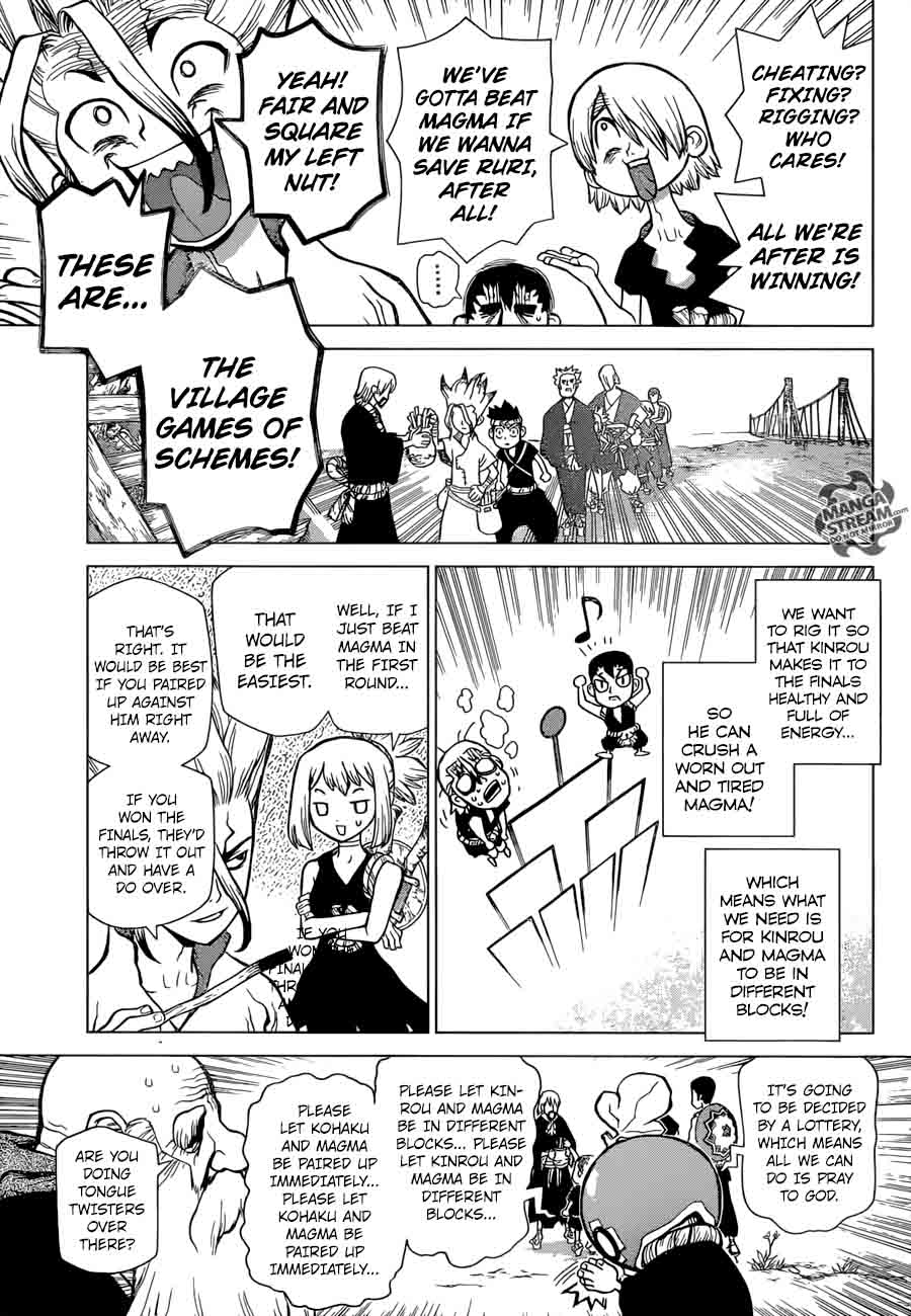 Dr. Stone Manga Chapter 34 page 8 - Sneaky Grand Bout Strategy scene