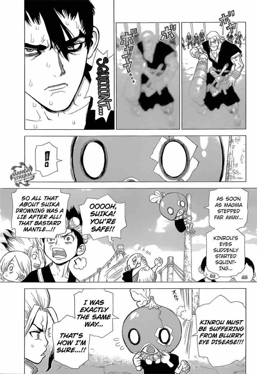 Dr. Stone Manga Chapter 35 page 6 - The Masked Warrior scene