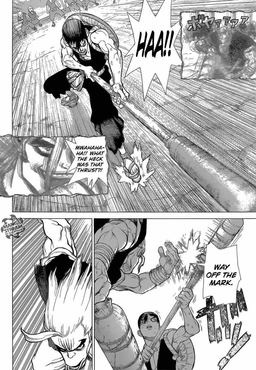 Dr. Stone Manga Chapter 35 page 7 - The Masked Warrior scene