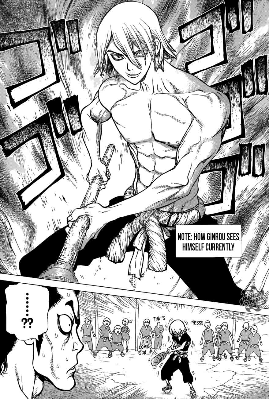 Dr. Stone Manga Chapter 36 page 17 - Kinro and Ginro scene
