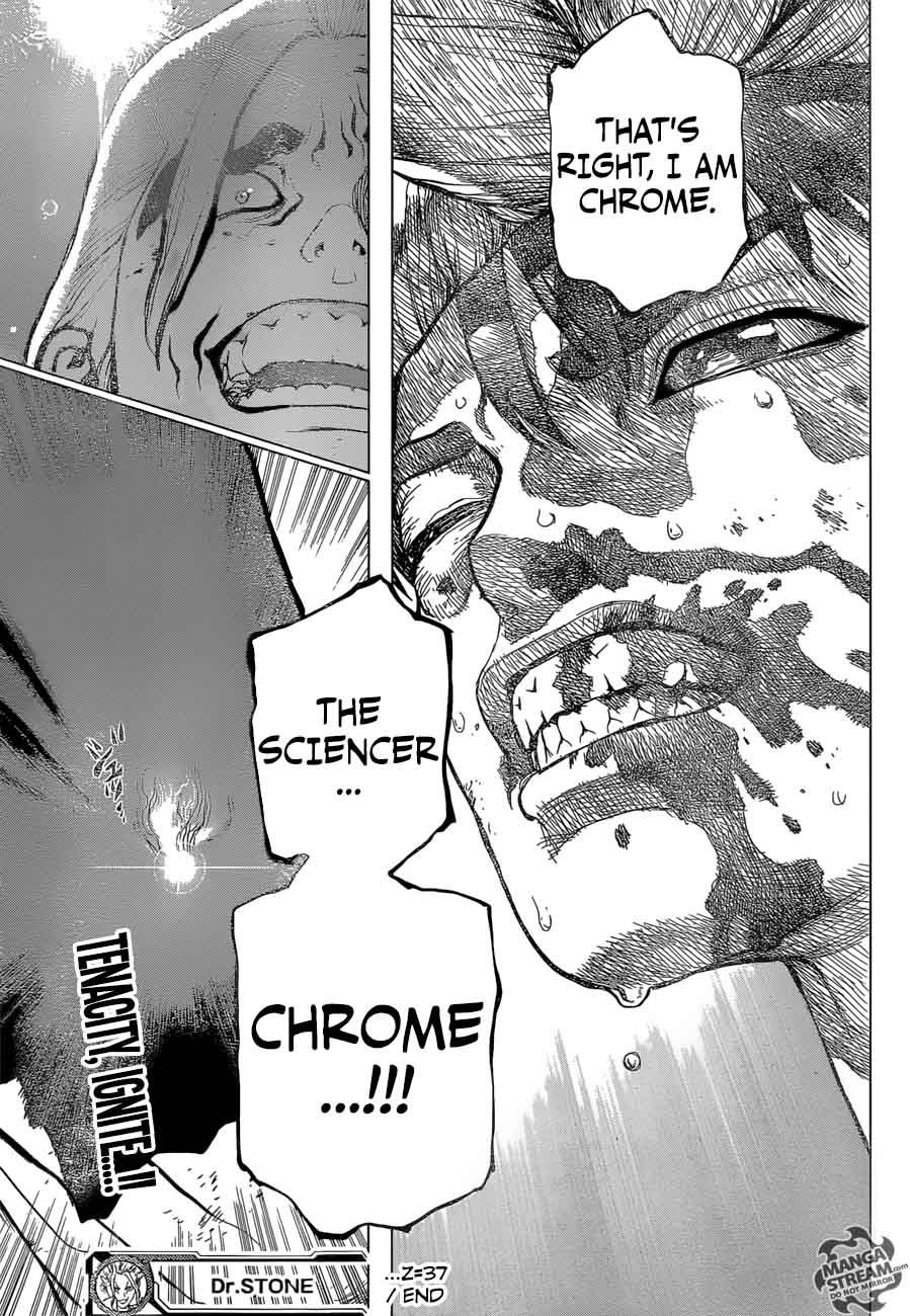 Dr. Stone Manga Chapter 37 page 18 - Science-User Chrome scene