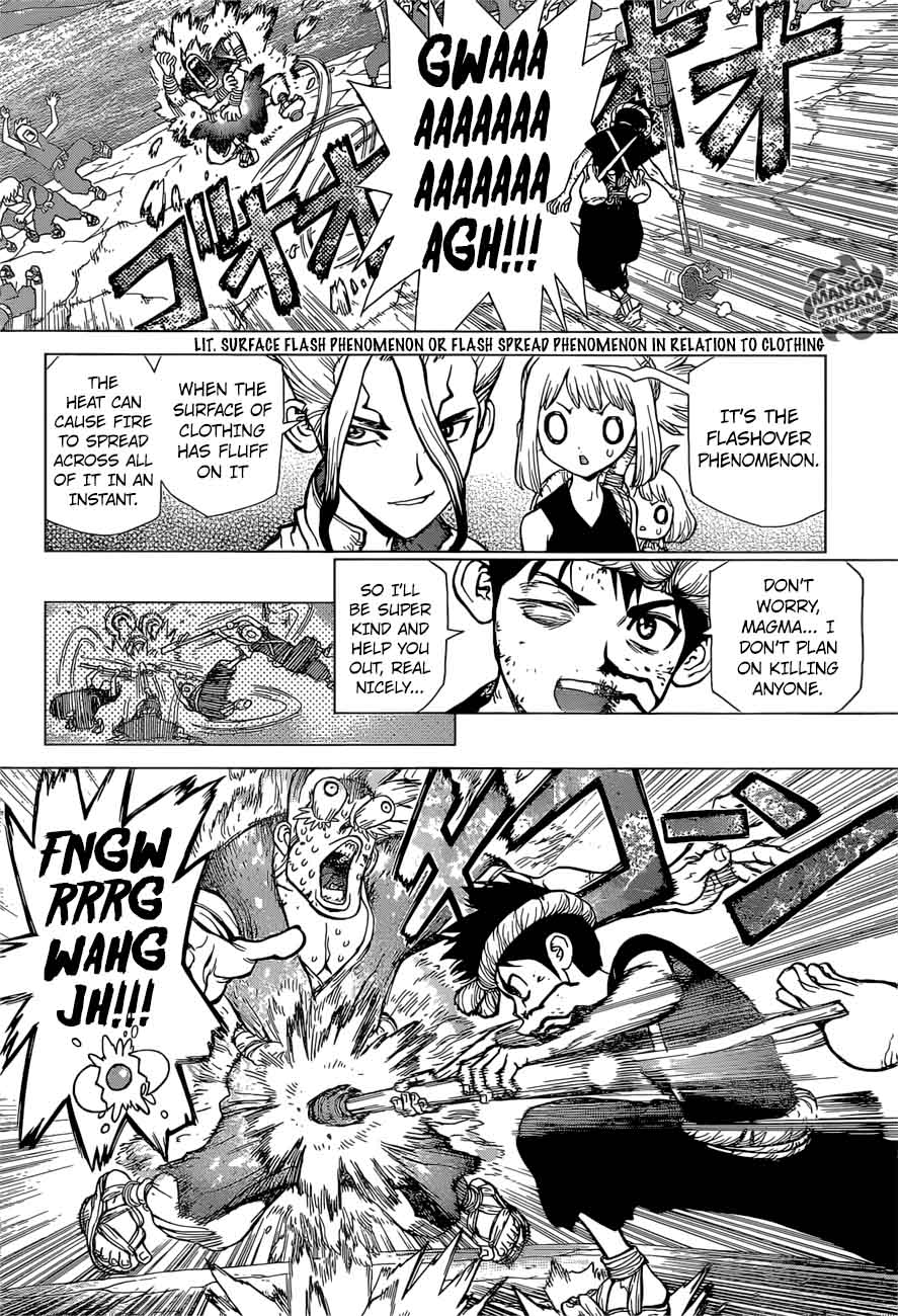 Dr. Stone Manga Chapter 38 page 18 - Master of Flame scene