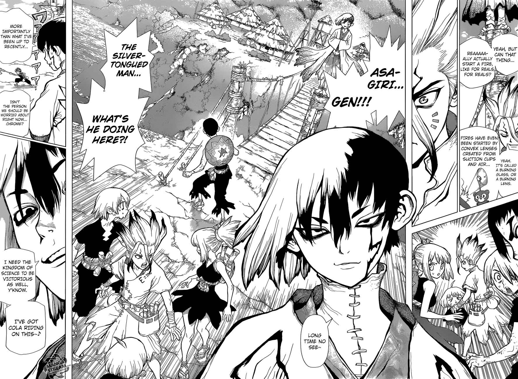 Dr. Stone Manga Chapter 38 page 5 - Master of Flame scene
