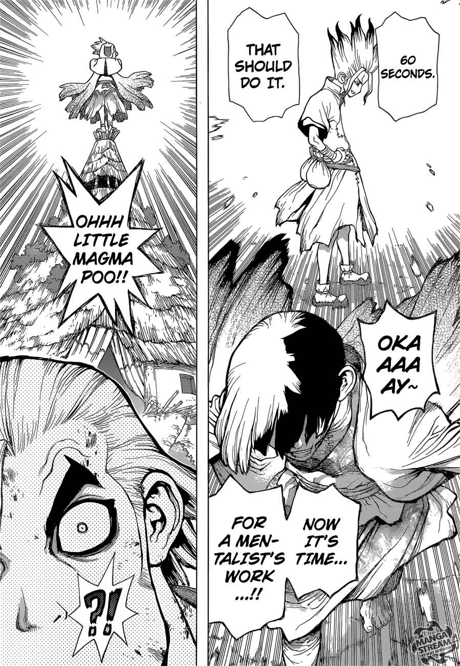 Dr. Stone Manga Chapter 38 page 7 - Master of Flame scene