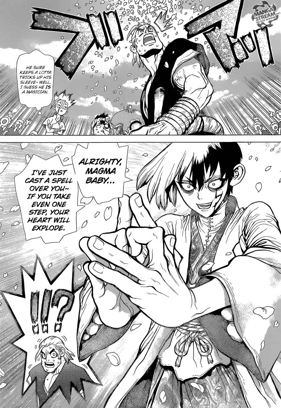 Dr. Stone Manga Chapter 38 page 9 - Master of Flame scene