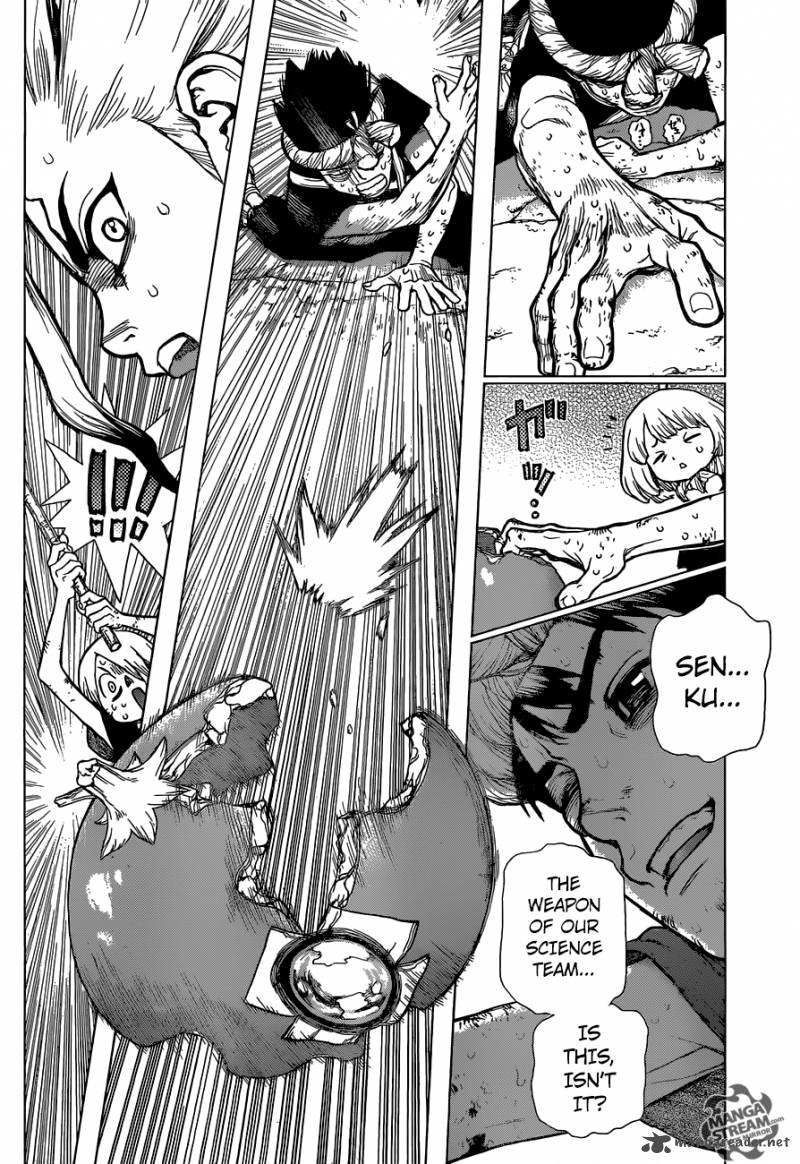 Dr. Stone Manga Chapter 39 page 12 - And the Winner is... scene
