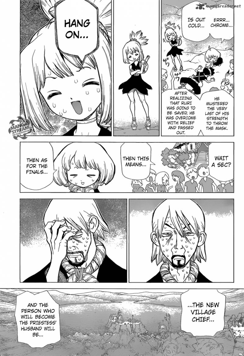 Dr. Stone Manga Chapter 39 page 17 - And the Winner is... scene