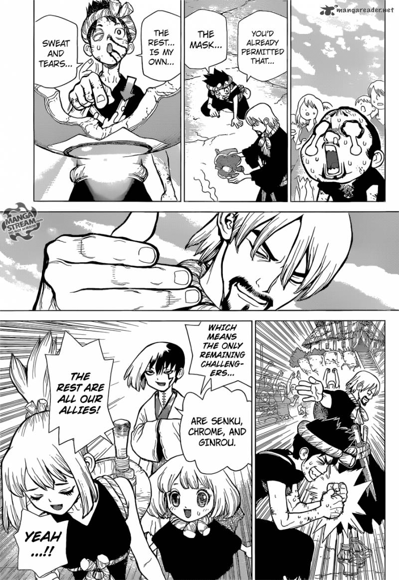 Dr. Stone Manga Chapter 39 page 4 - And the Winner is... scene