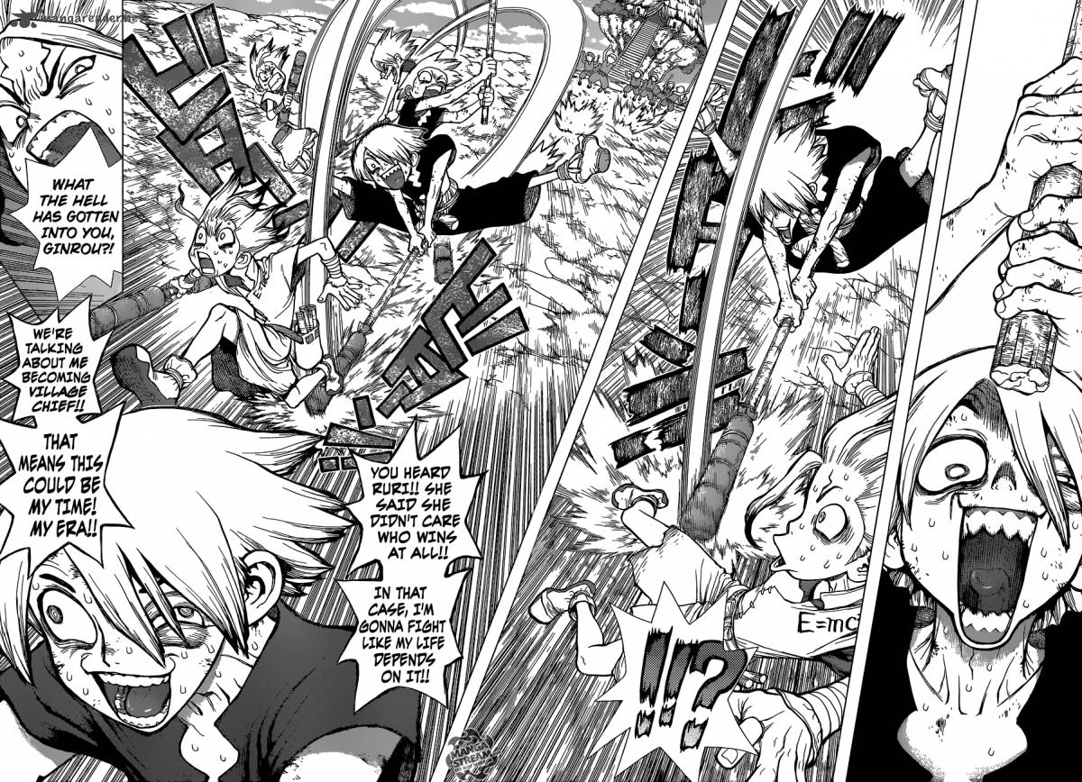Dr. Stone Manga Chapter 39 page 9 - And the Winner is... scene