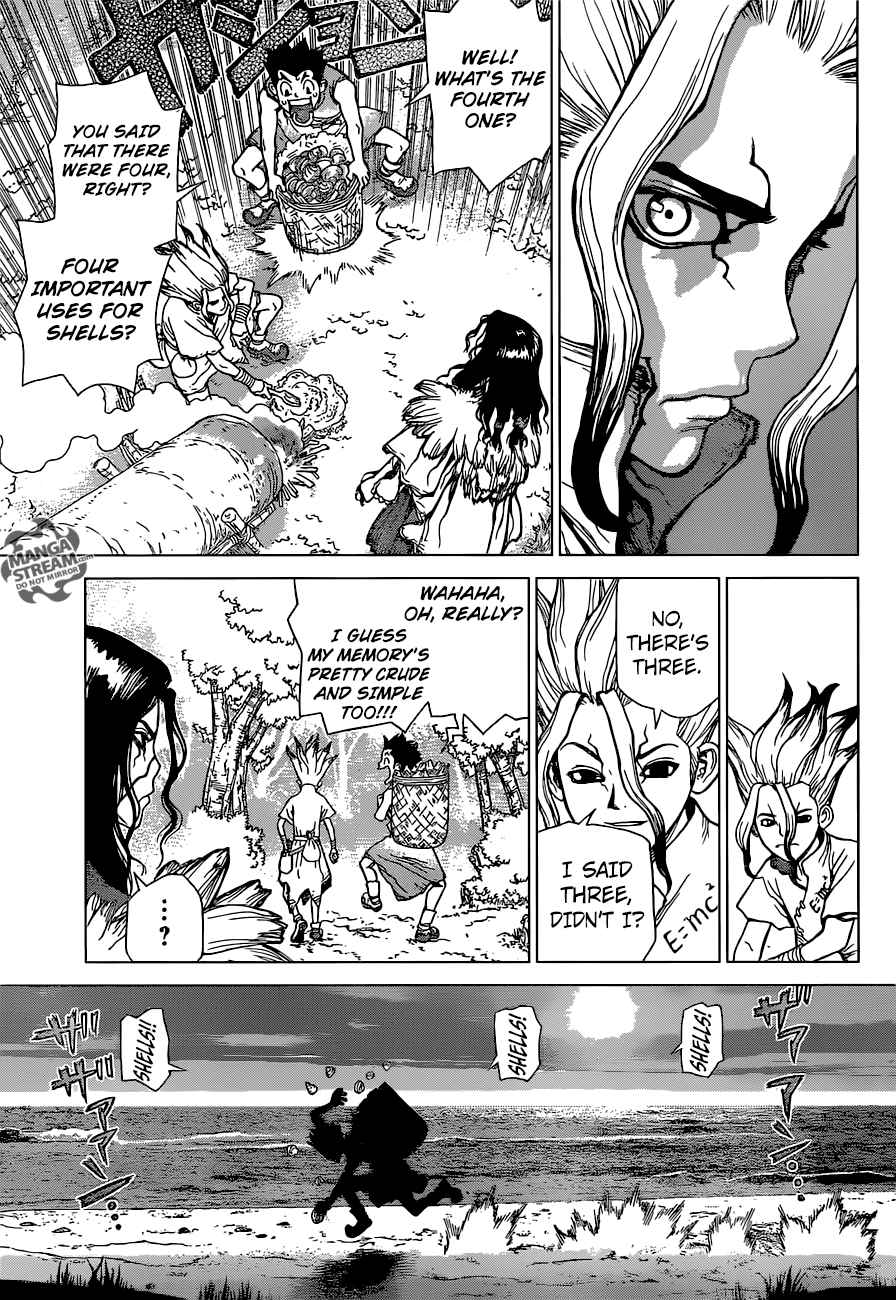 Dr. Stone Manga Chapter 4 page 12 - Pure White Seashells scene