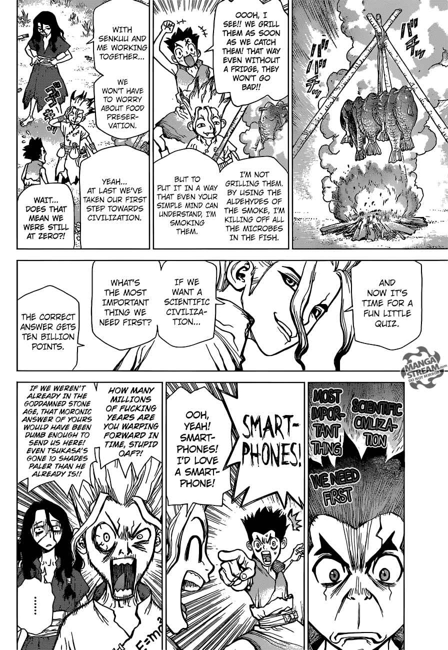 Dr. Stone Manga Chapter 4 page 7 - Pure White Seashells scene