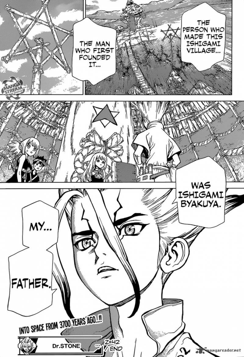 Dr. Stone Manga Chapter 43 page 17 - Humanity's Final Six scene