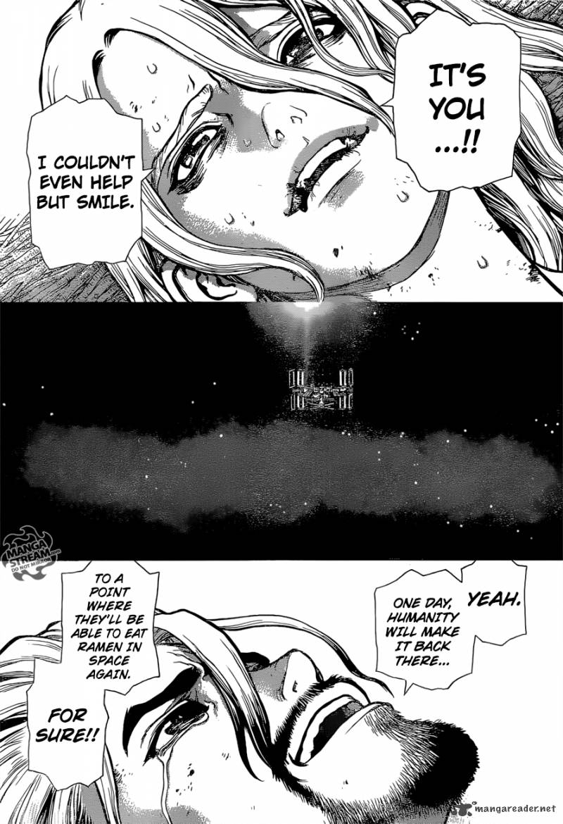 Dr. Stone Manga Chapter 45 page 8 - Epilogue of Part 1 (End of Part 1) scene