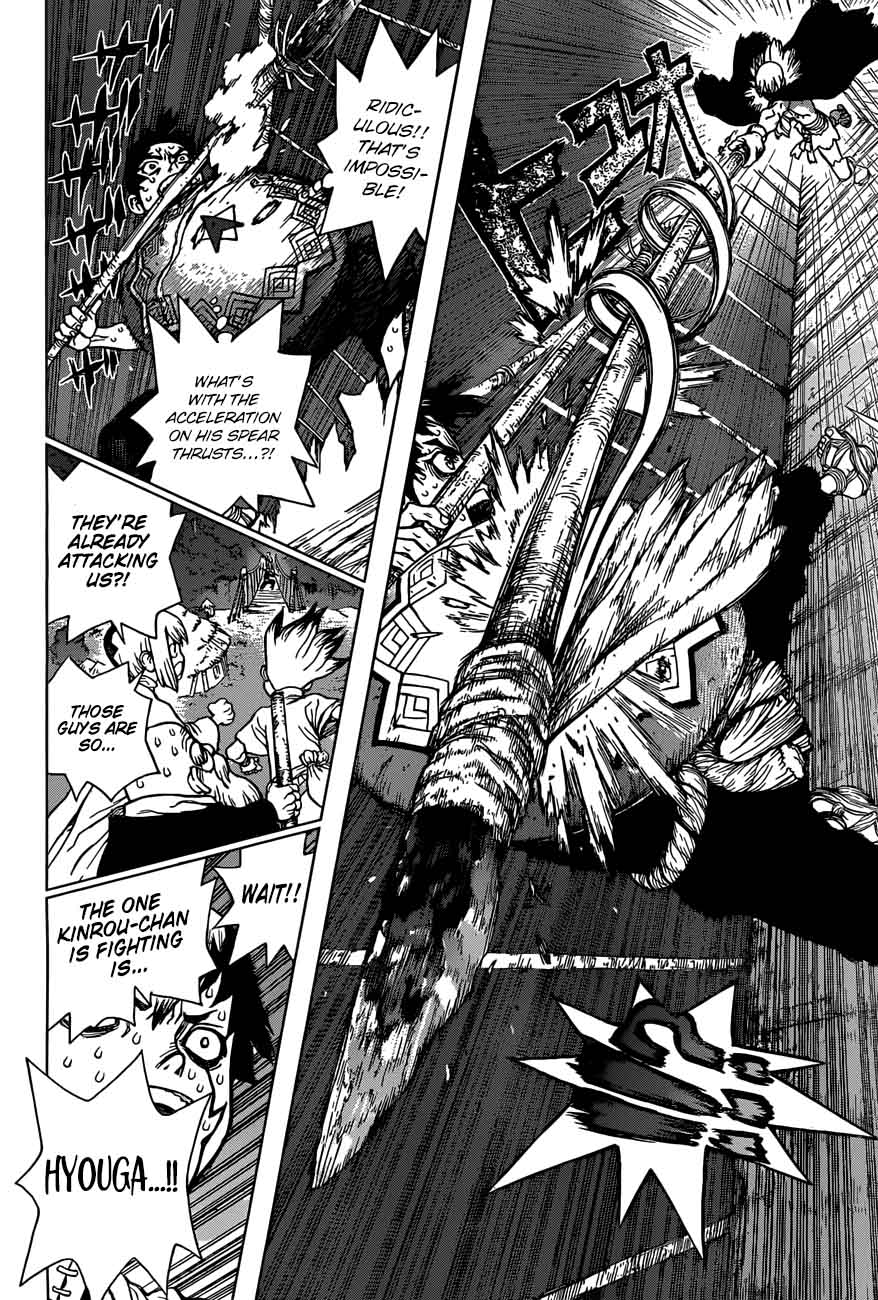 Dr. Stone Manga Chapter 46 page 9 - Stone Wars scene
