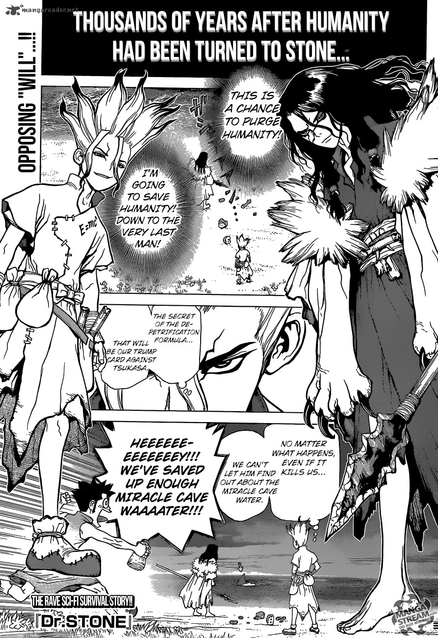 Dr. Stone Manga Chapter 5 page 1 - Yuzuriha scene