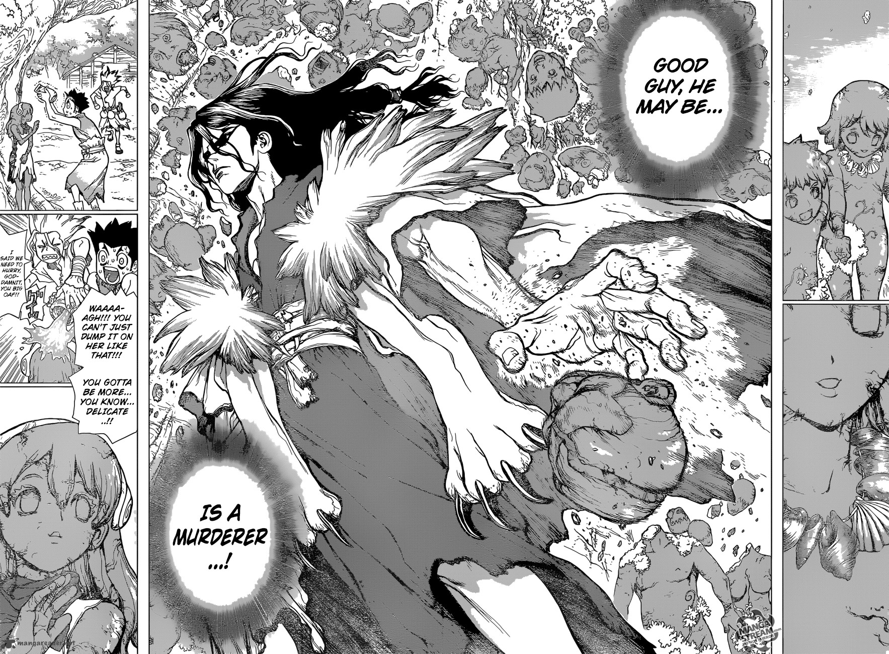 Dr. Stone Manga Chapter 5 page 10 - Yuzuriha scene