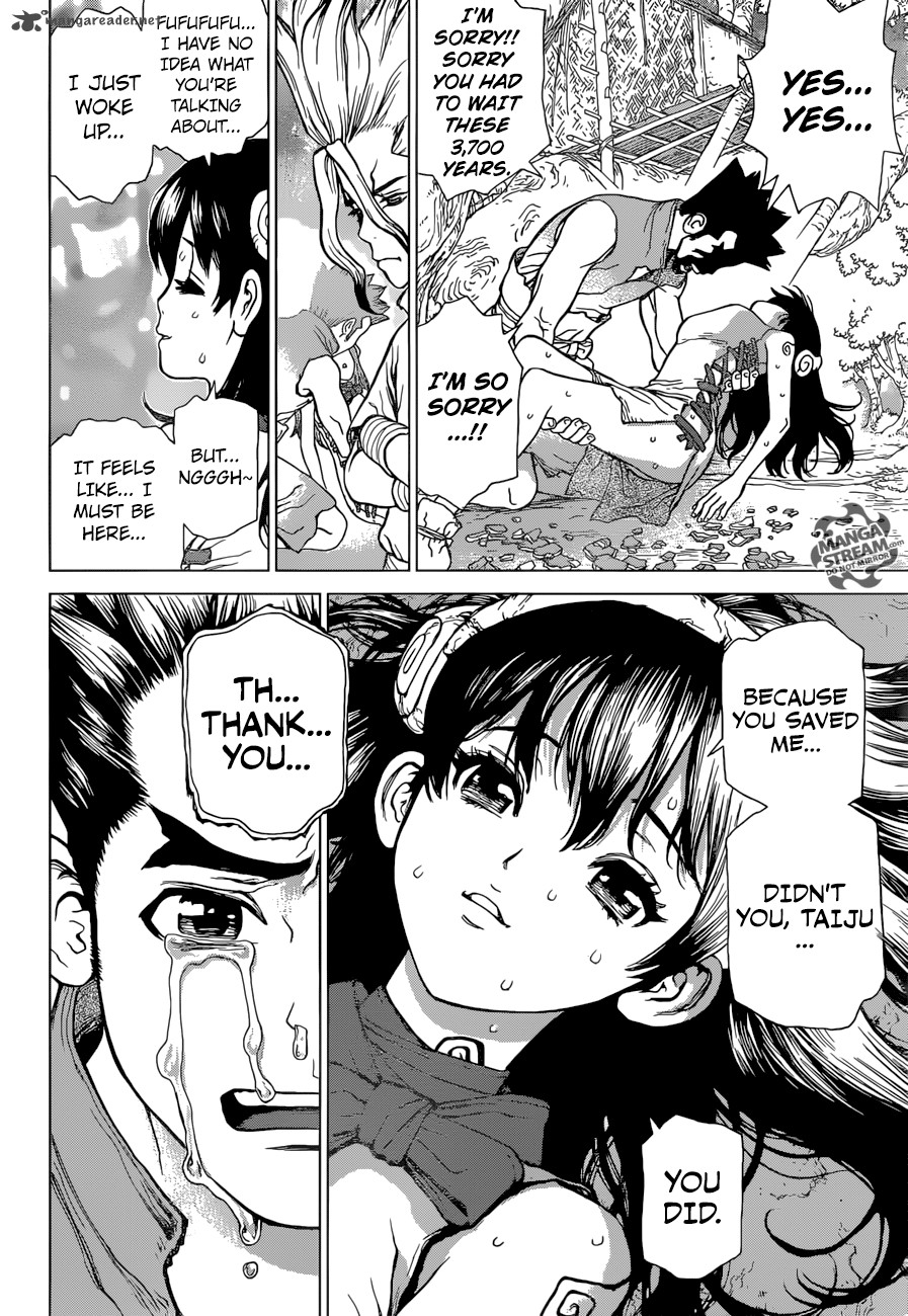 Dr. Stone Manga Chapter 5 page 16 - Yuzuriha scene