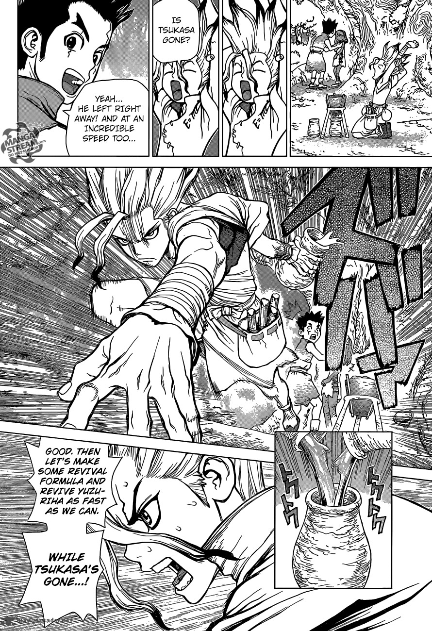 Dr. Stone Manga Chapter 5 page 6 - Yuzuriha scene