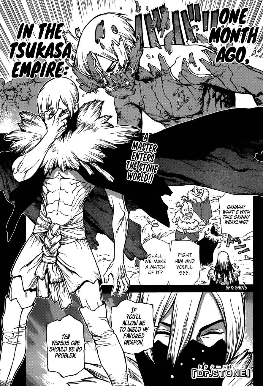 Dr. Stone Manga Chapter 50 page 1 - Humanity's Greatest Weapon scene