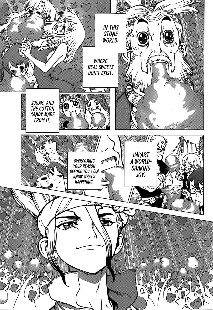 Dr. Stone Manga Chapter 51 page 12 - Sweets for the Stone World scene