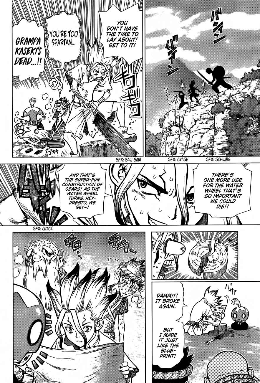Dr. Stone Manga Chapter 53 page 6 - Hard Knocks Crafting Club scene