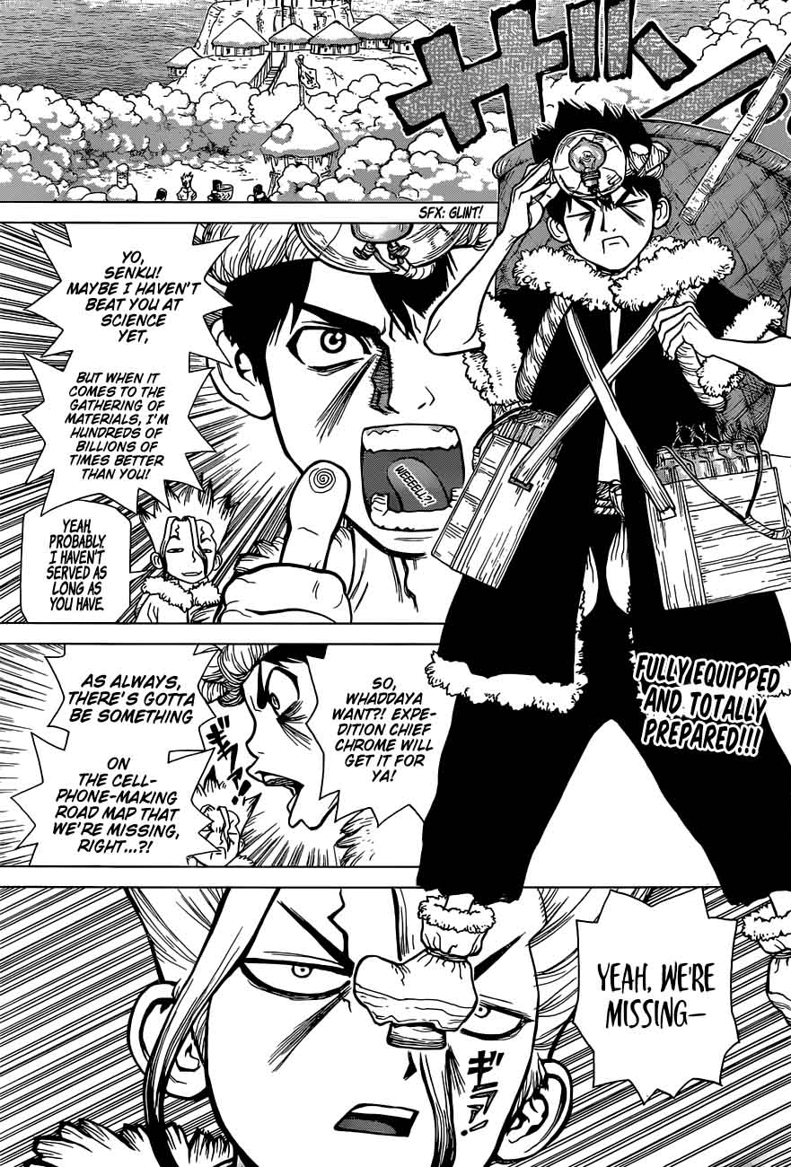 Dr. Stone Manga Chapter 54 page 3 - Flickering Blue Jewel scene