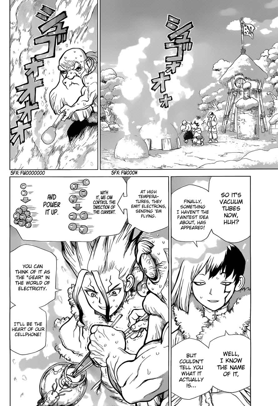 Dr. Stone Manga Chapter 54 page 6 - Flickering Blue Jewel scene