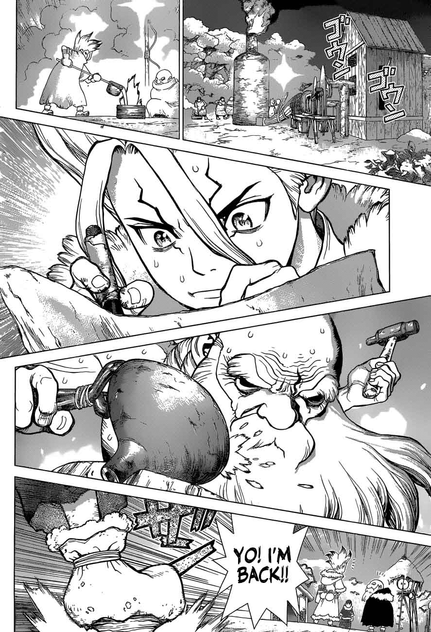 Dr. Stone Manga Chapter 54 page 8 - Flickering Blue Jewel scene