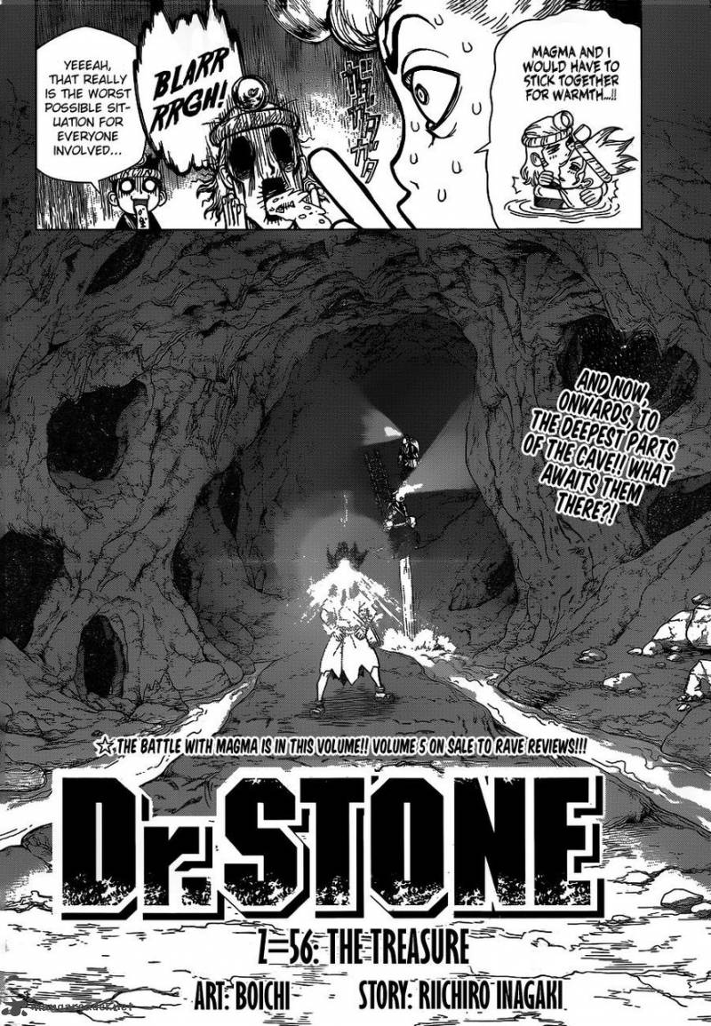 Dr. Stone Manga Chapter 56 page 2 - The Treasure scene