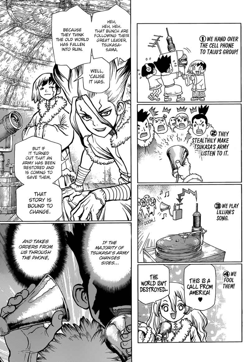 Dr. Stone Manga Chapter 61 page 8 - Stone Wars Begin scene