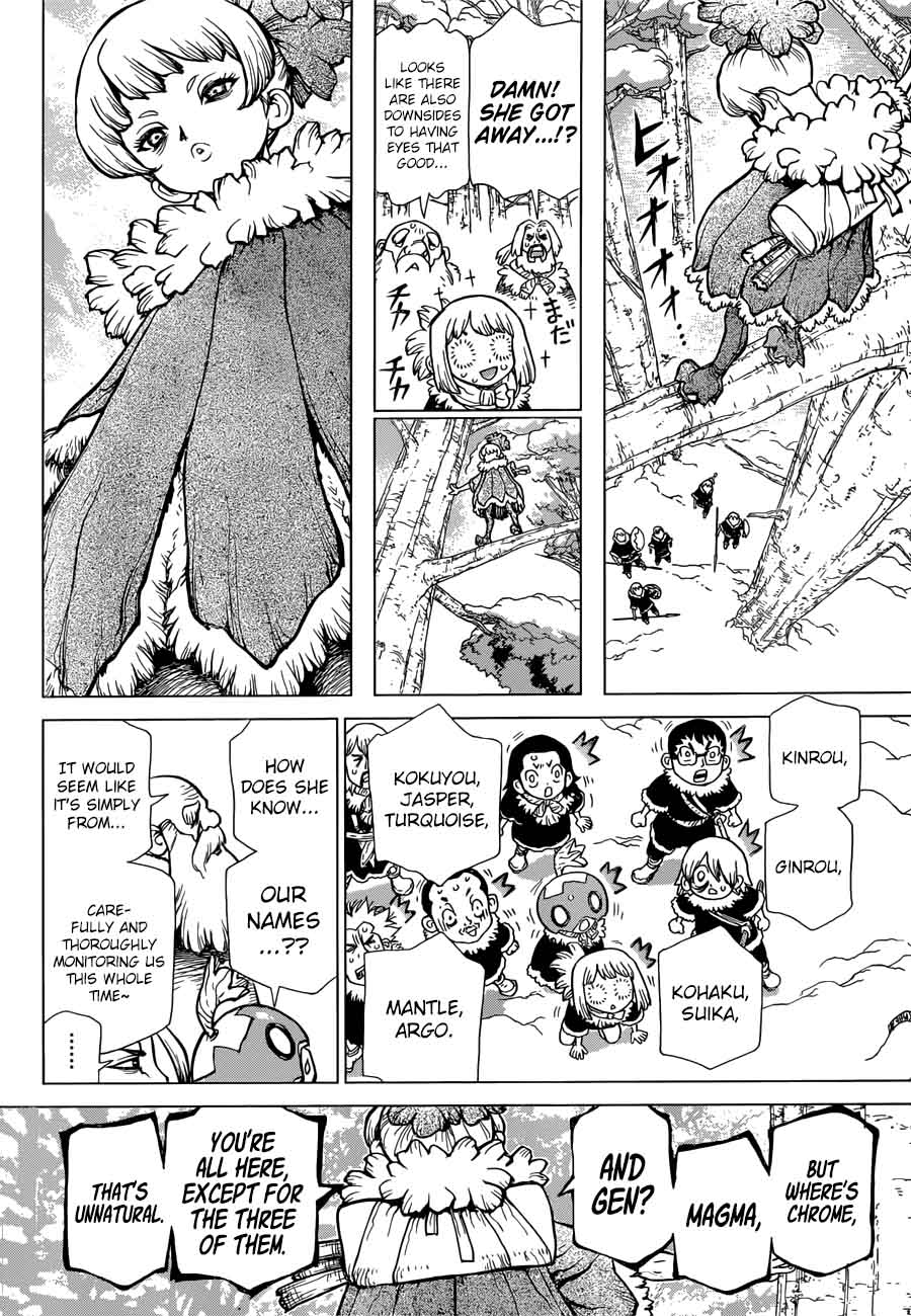 Dr. Stone Manga Chapter 62 page 14 - Double Chase scene