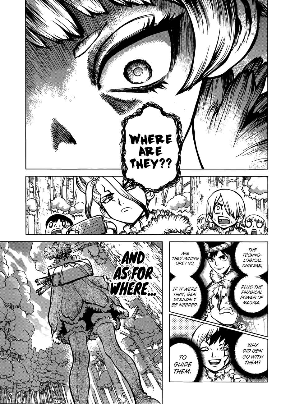 Dr. Stone Manga Chapter 62 page 15 - Double Chase scene