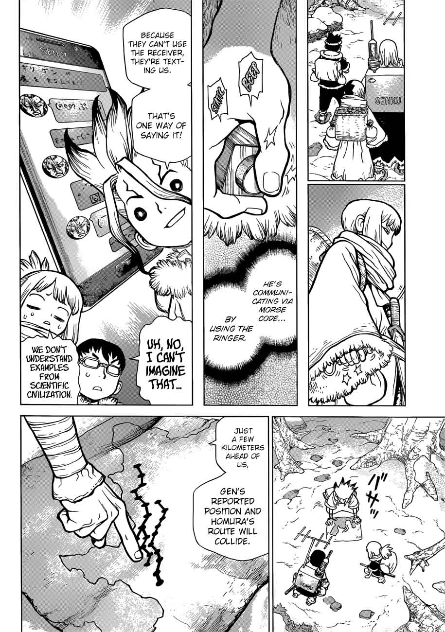 Dr. Stone Manga Chapter 63 page 12 - Information Warfare scene