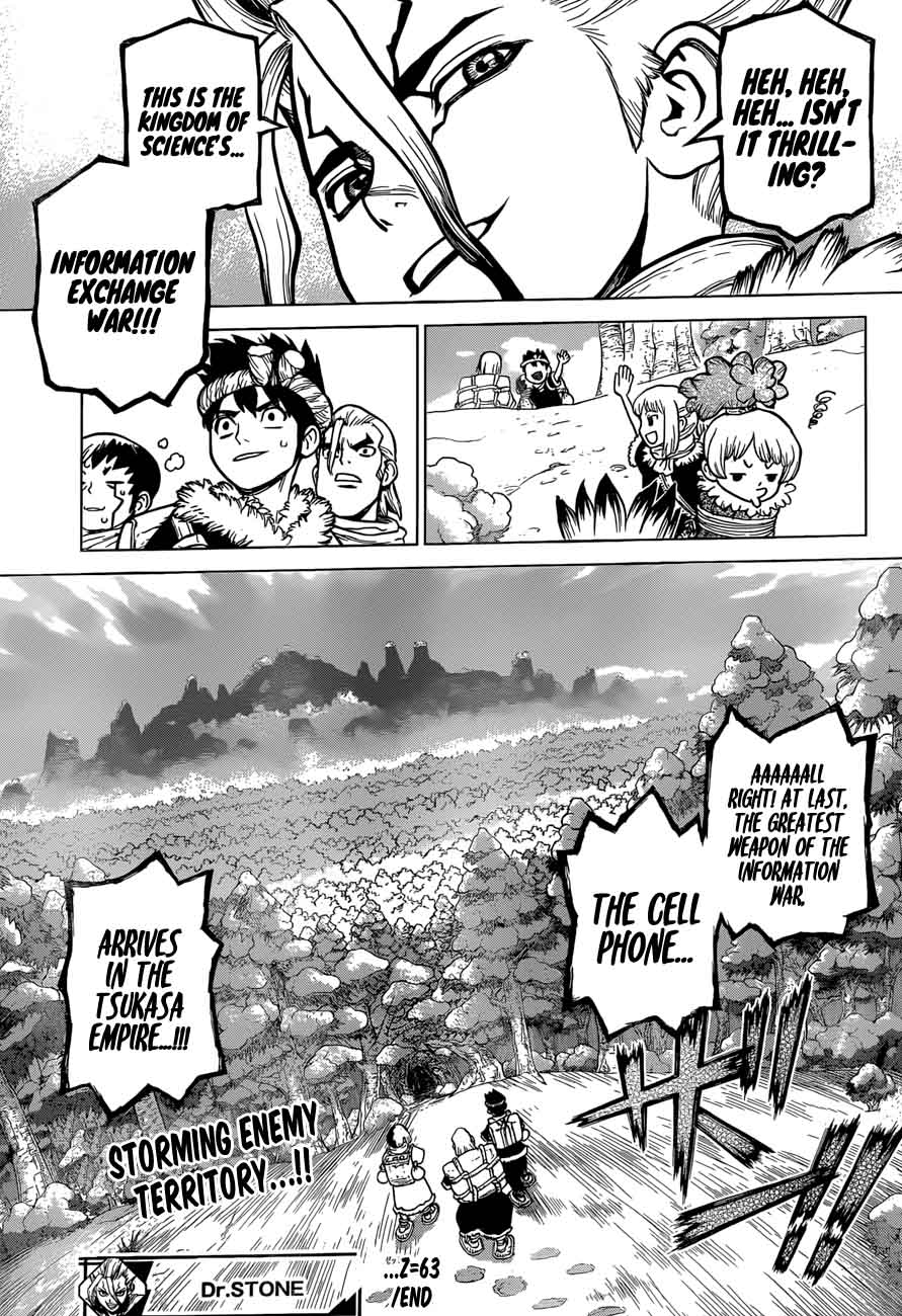 Dr. Stone Manga Chapter 63 page 19 - Information Warfare scene