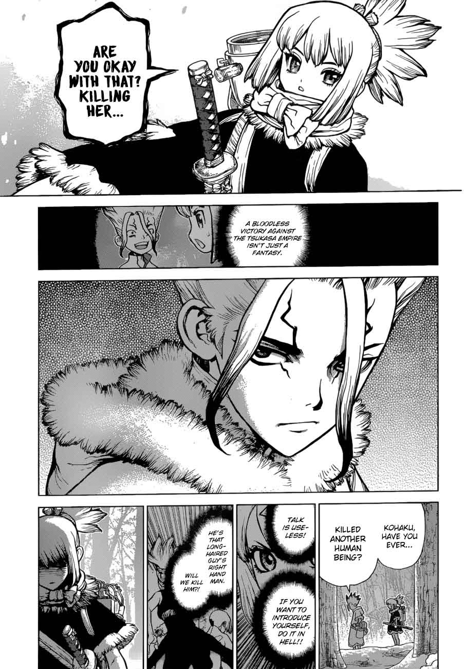 Dr. Stone Manga Chapter 63 page 5 - Information Warfare scene