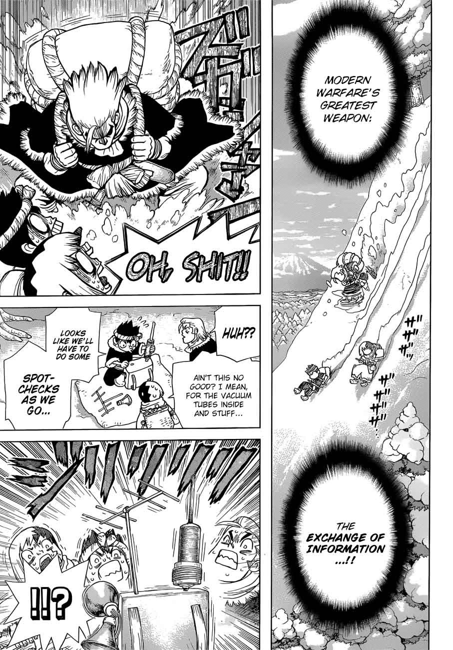 Dr. Stone Manga Chapter 63 page 7 - Information Warfare scene