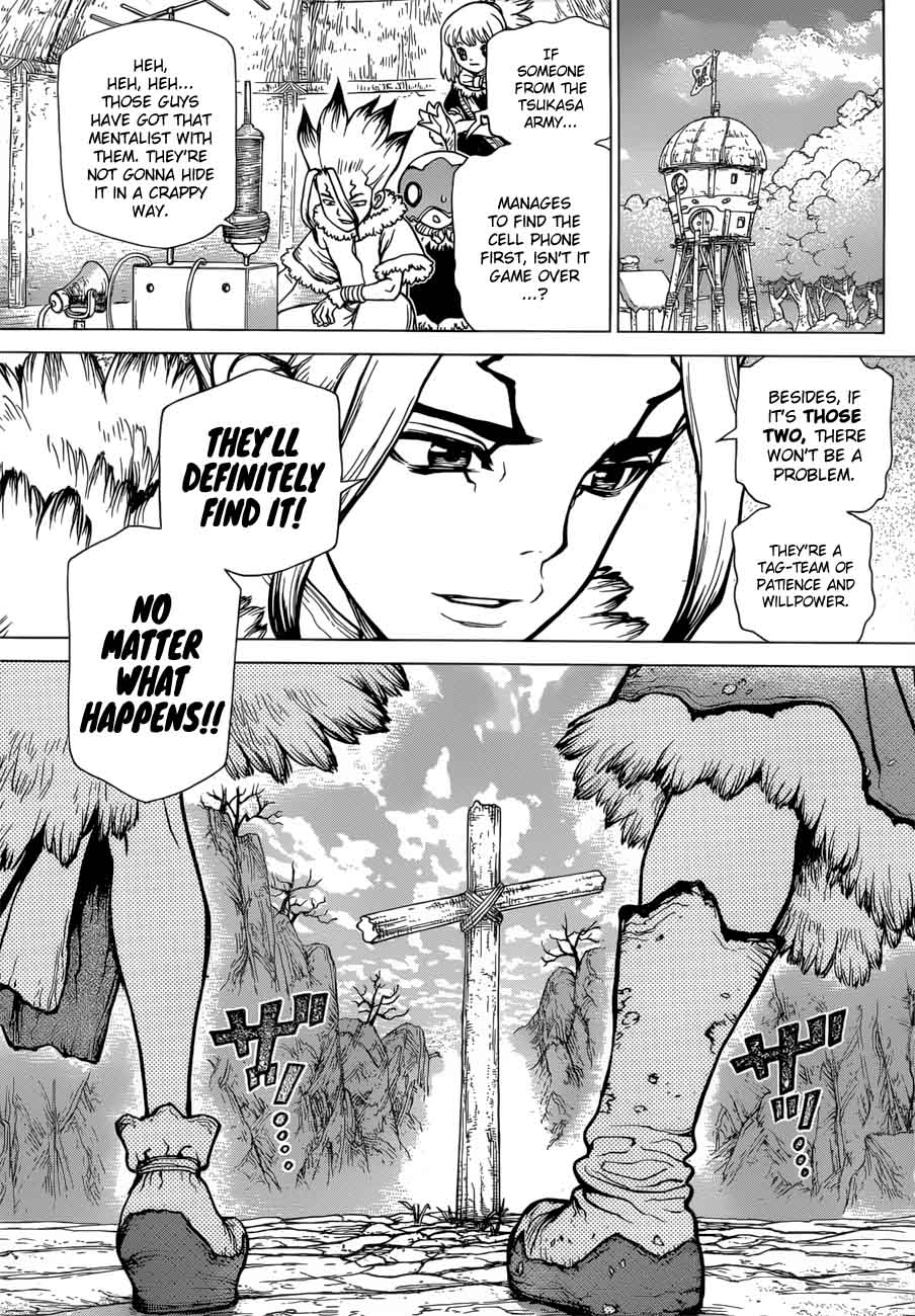 Dr. Stone Manga Chapter 64 page 14 - Hotline scene