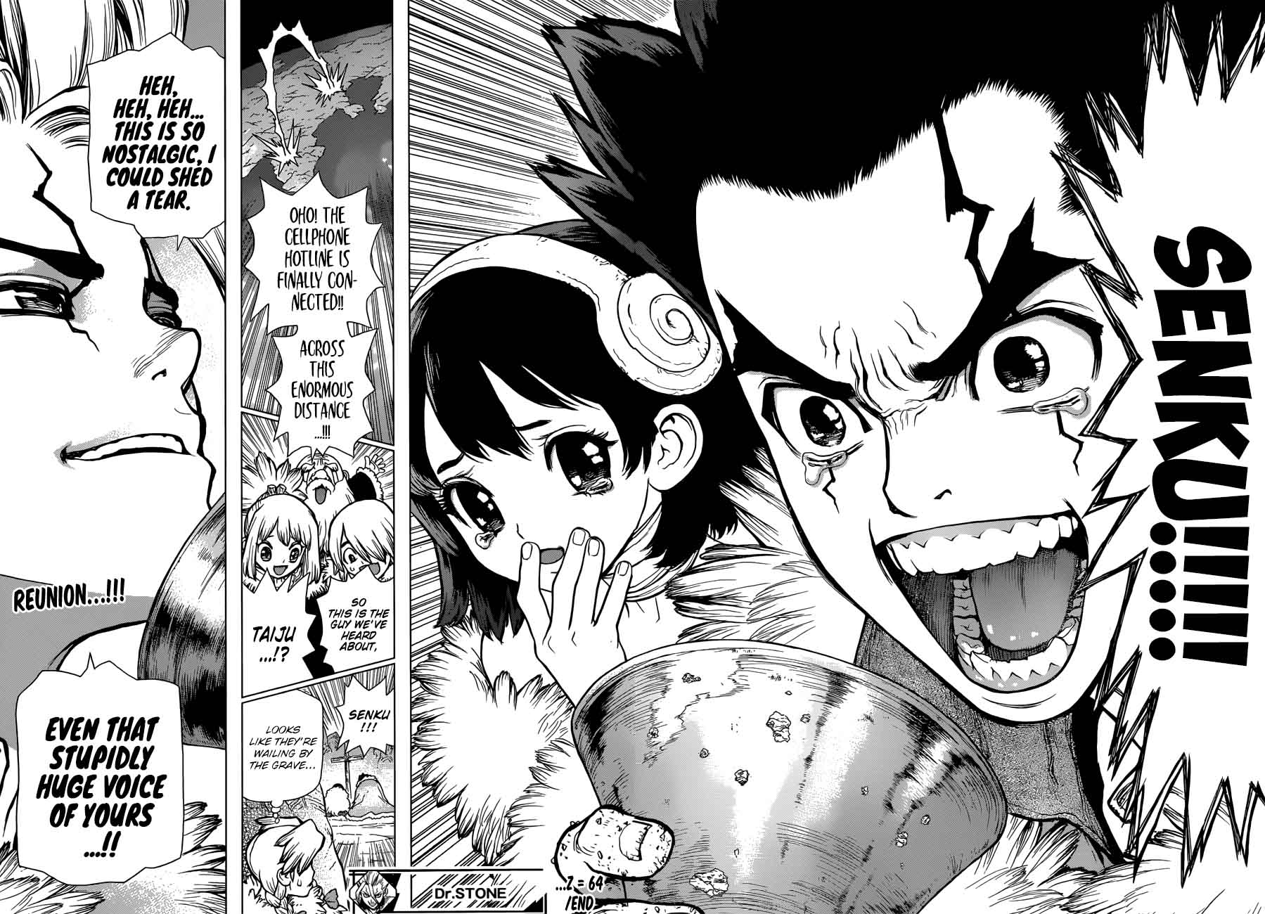 Dr. Stone Manga Chapter 64 page 17 - Hotline scene
