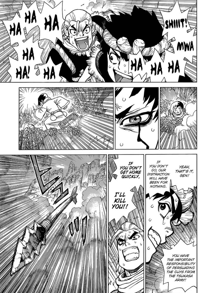 Dr. Stone Manga Chapter 65 page 15 - Call from the Dead scene