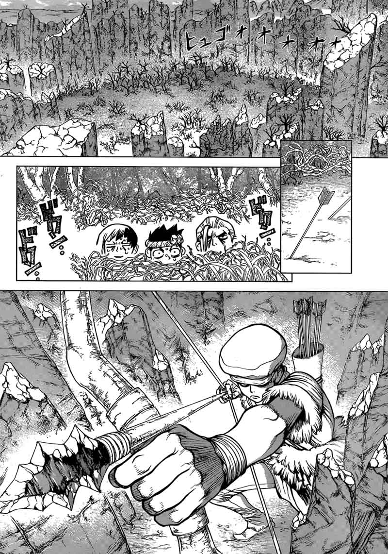 Dr. Stone Manga Chapter 65 page 8 - Call from the Dead scene