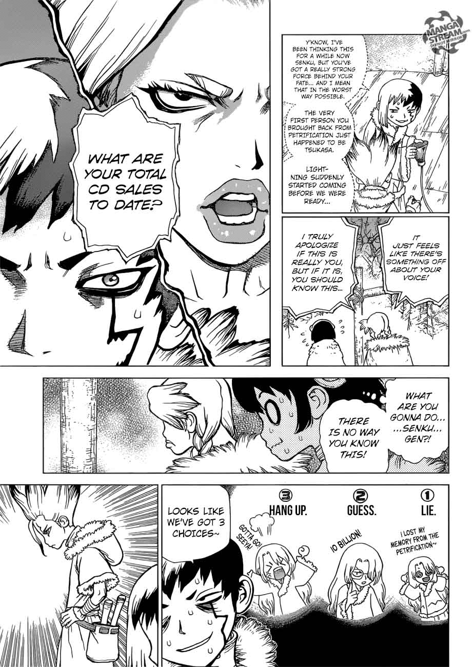 Dr. Stone Manga Chapter 66 page 9 - Liars and Truth Tellers scene