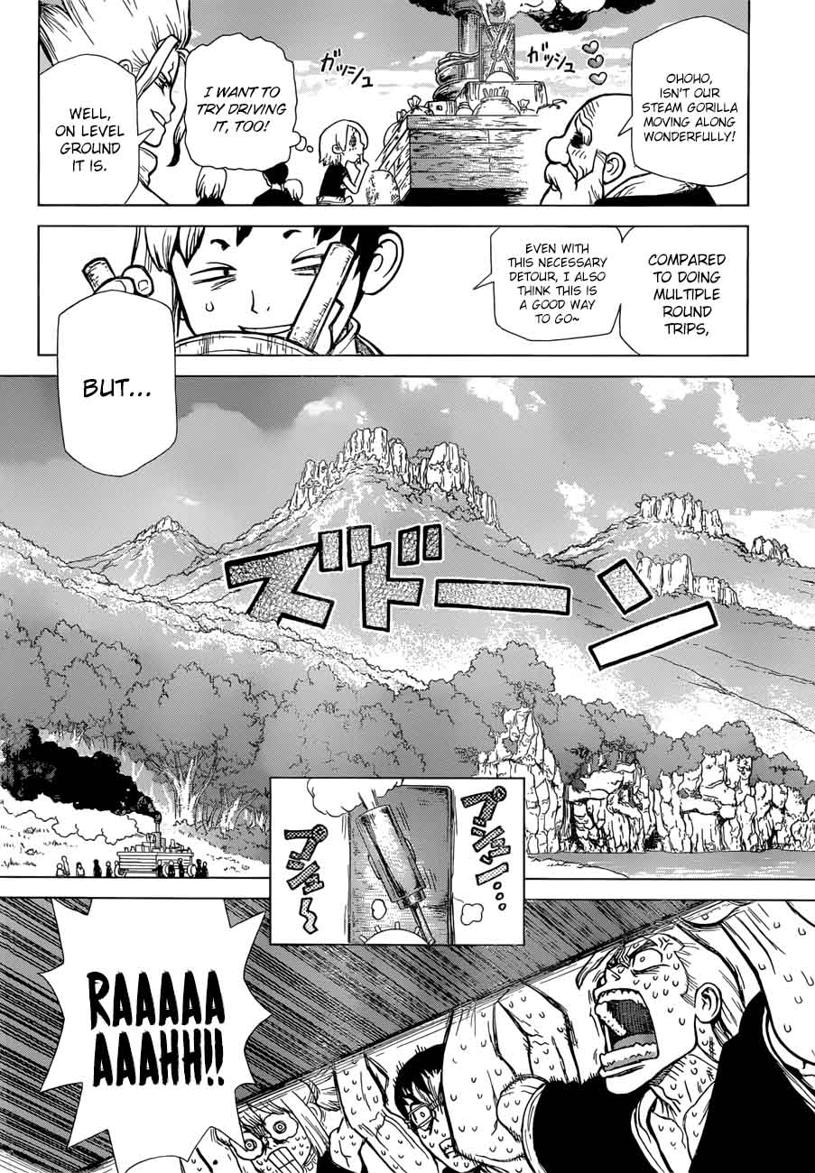 Dr. Stone Manga Chapter 69 page 10 - Steam Gorilla scene