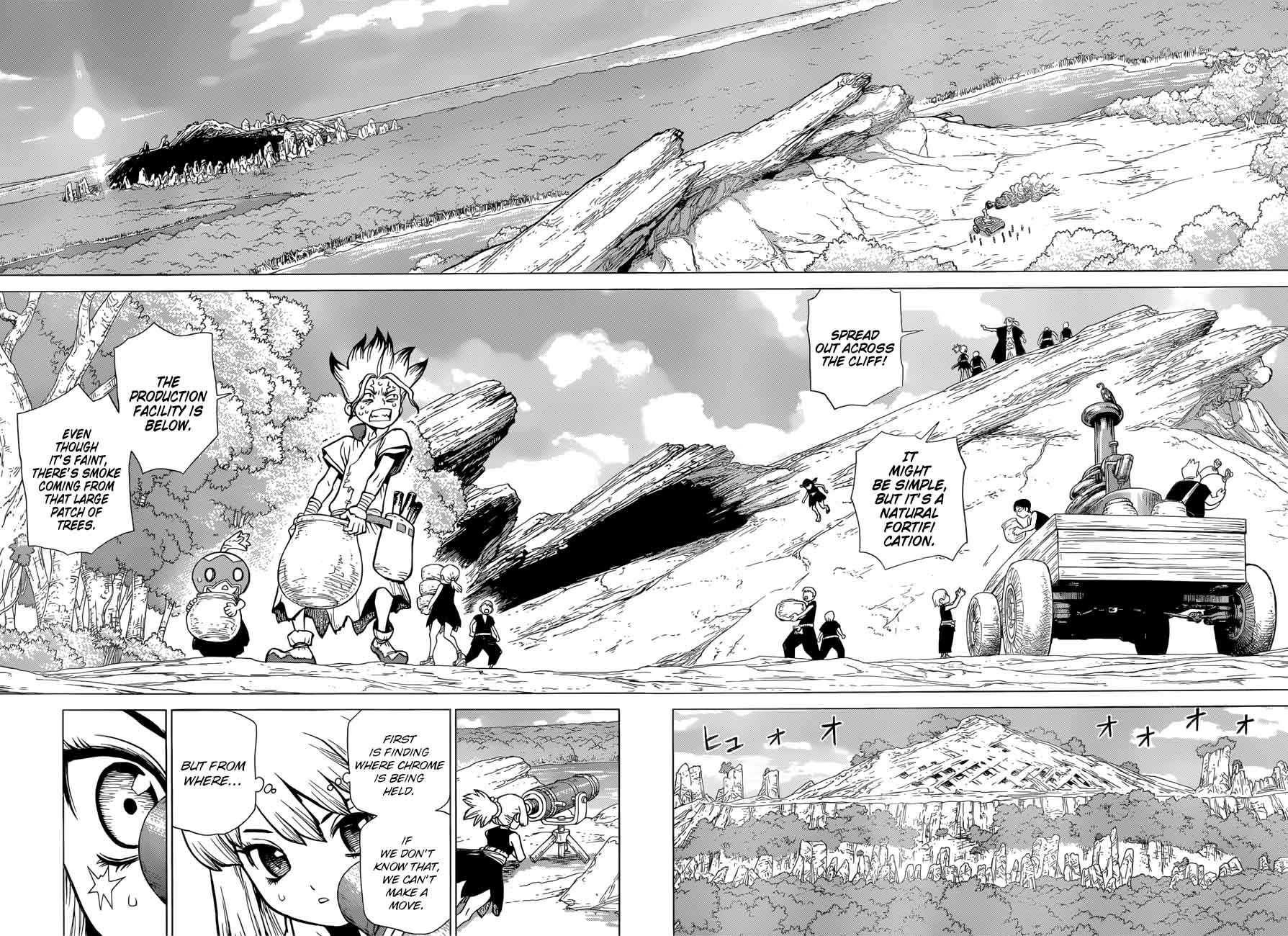 Dr. Stone Manga Chapter 69 page 12 - Steam Gorilla scene