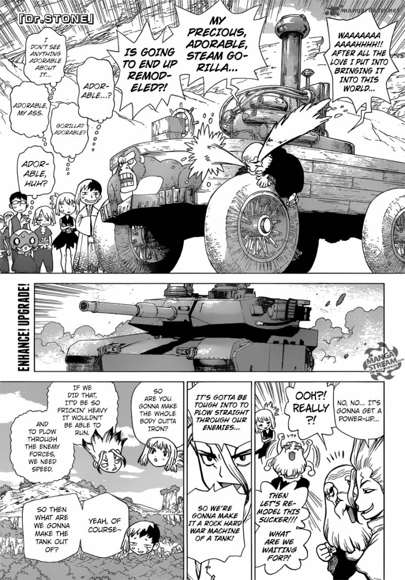 Dr. Stone Manga Chapter 70 page 1 - Paper Shield scene