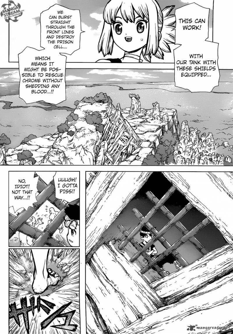 Dr. Stone Manga Chapter 70 page 12 - Paper Shield scene