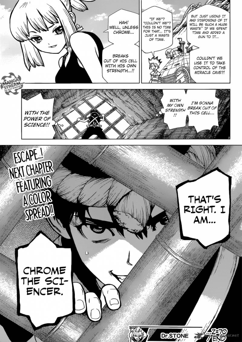 Dr. Stone Manga Chapter 70 page 18 - Paper Shield scene