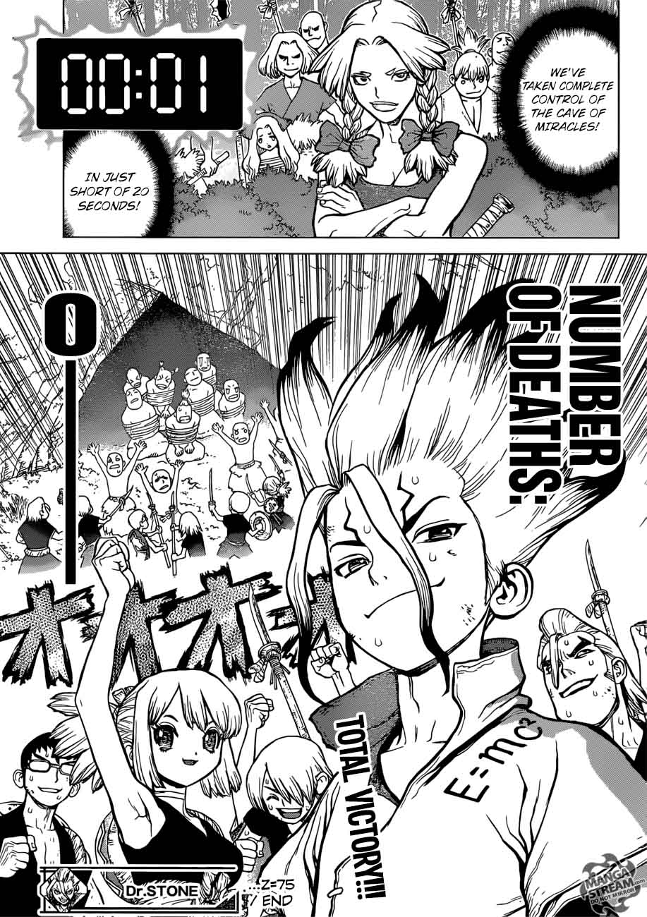 Dr. Stone Manga Chapter 75 page 16 - 20-Second Countdown scene
