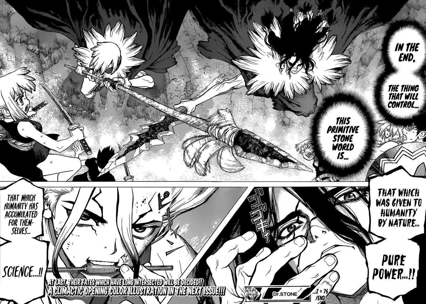 Dr. Stone Manga Chapter 76 page 16 - Final Battle scene