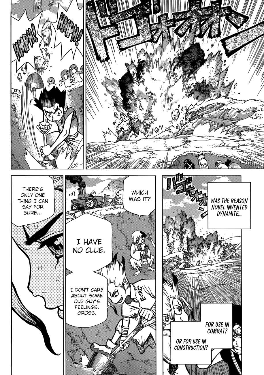 Dr. Stone Manga Chapter 78 page 15 - That Which Destroys or Saves scene